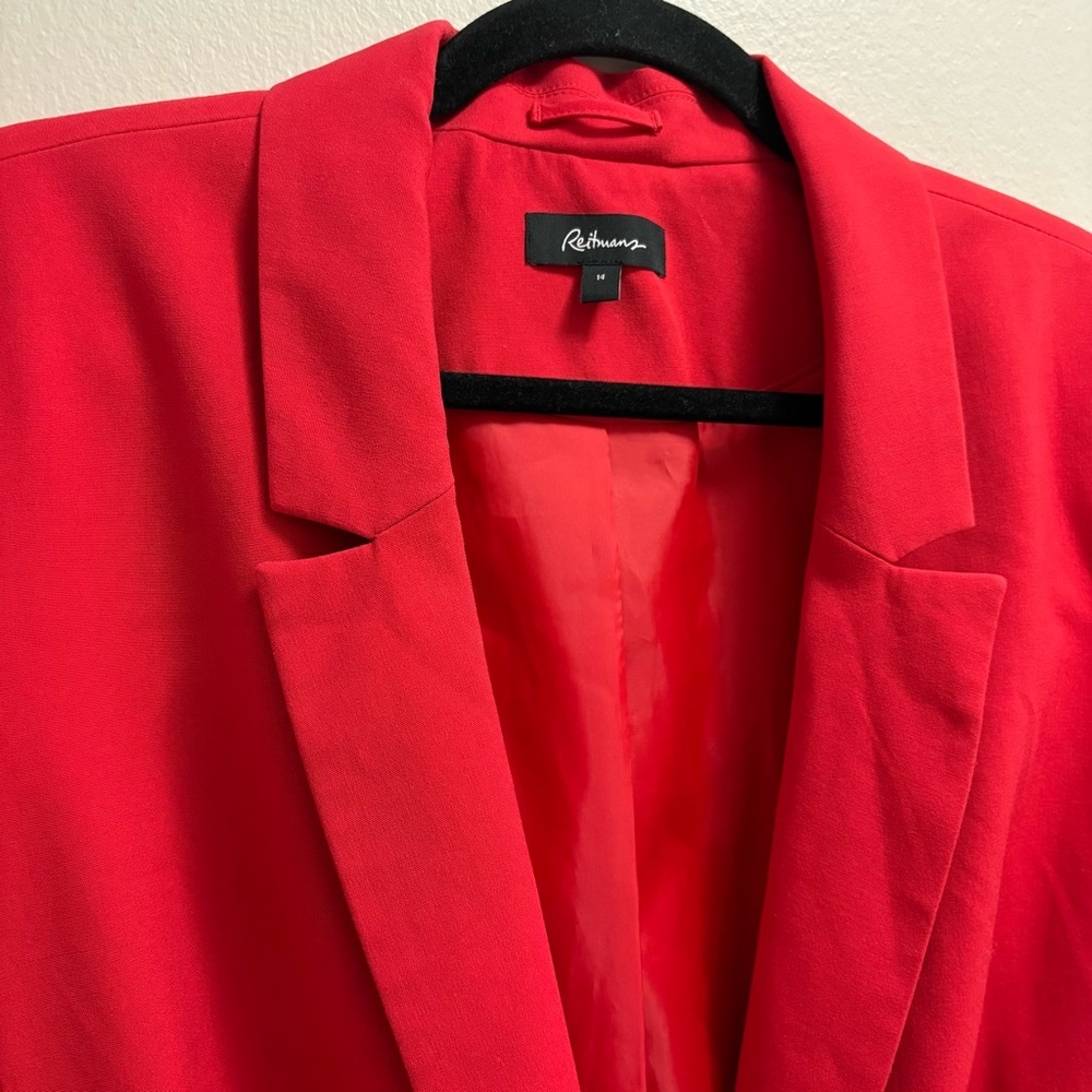 Reitmans Red Blazer Women’s Tailored Career Work Jacket Women’s 14 - Picture 3 of 16